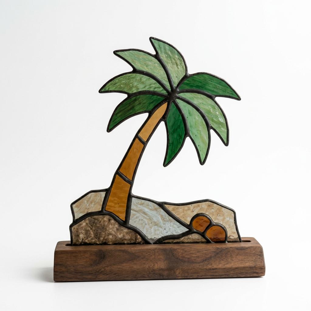 Tropical Palm Glass Decor
