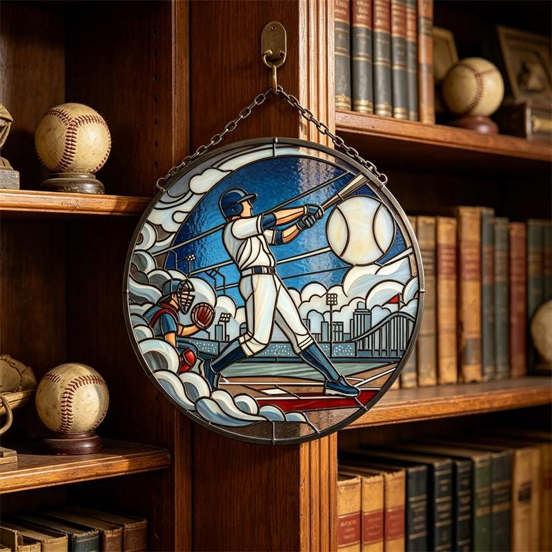 Baseball Batter Glass Art