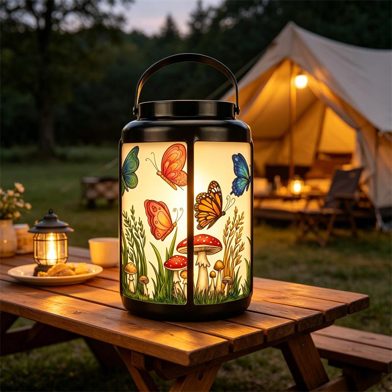 Butterfly and Mushroom Solar Lantern
