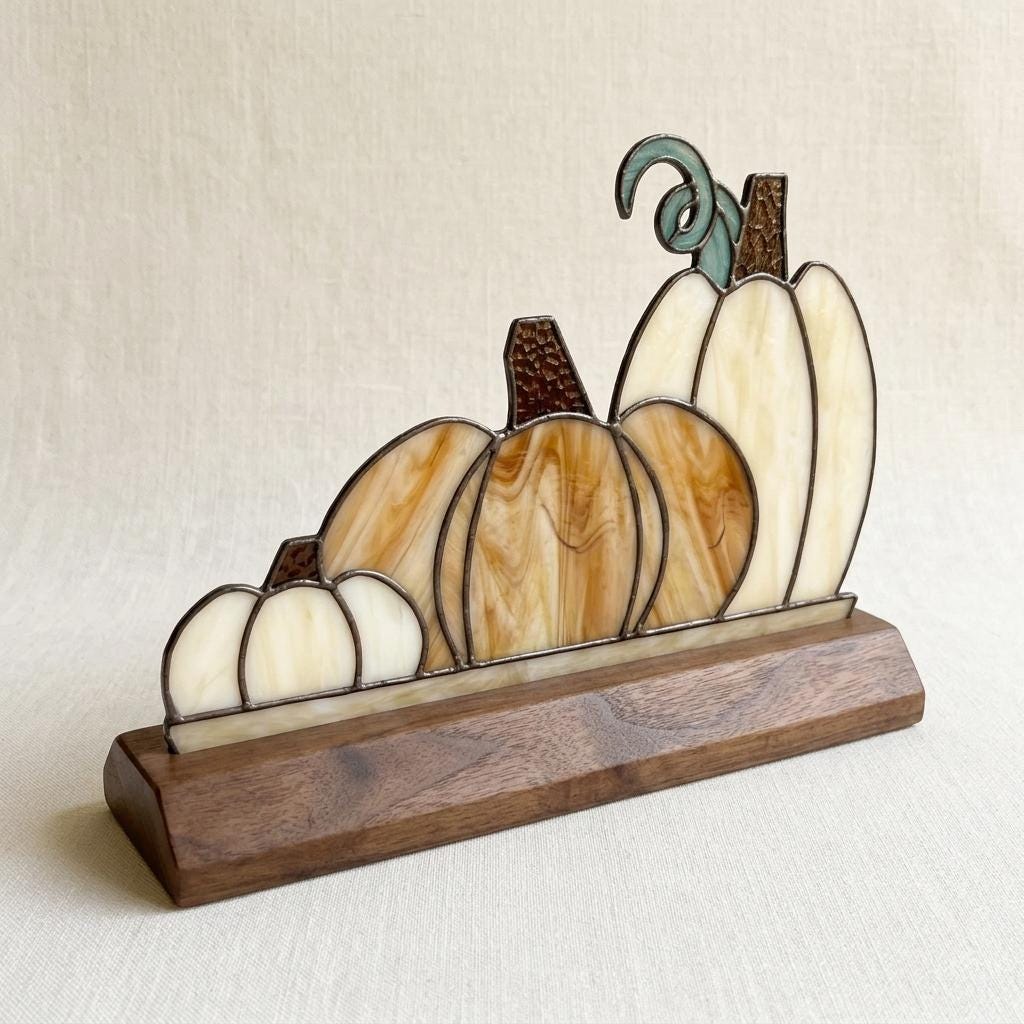 Heirloom Pumpkin Trio Glass Decor