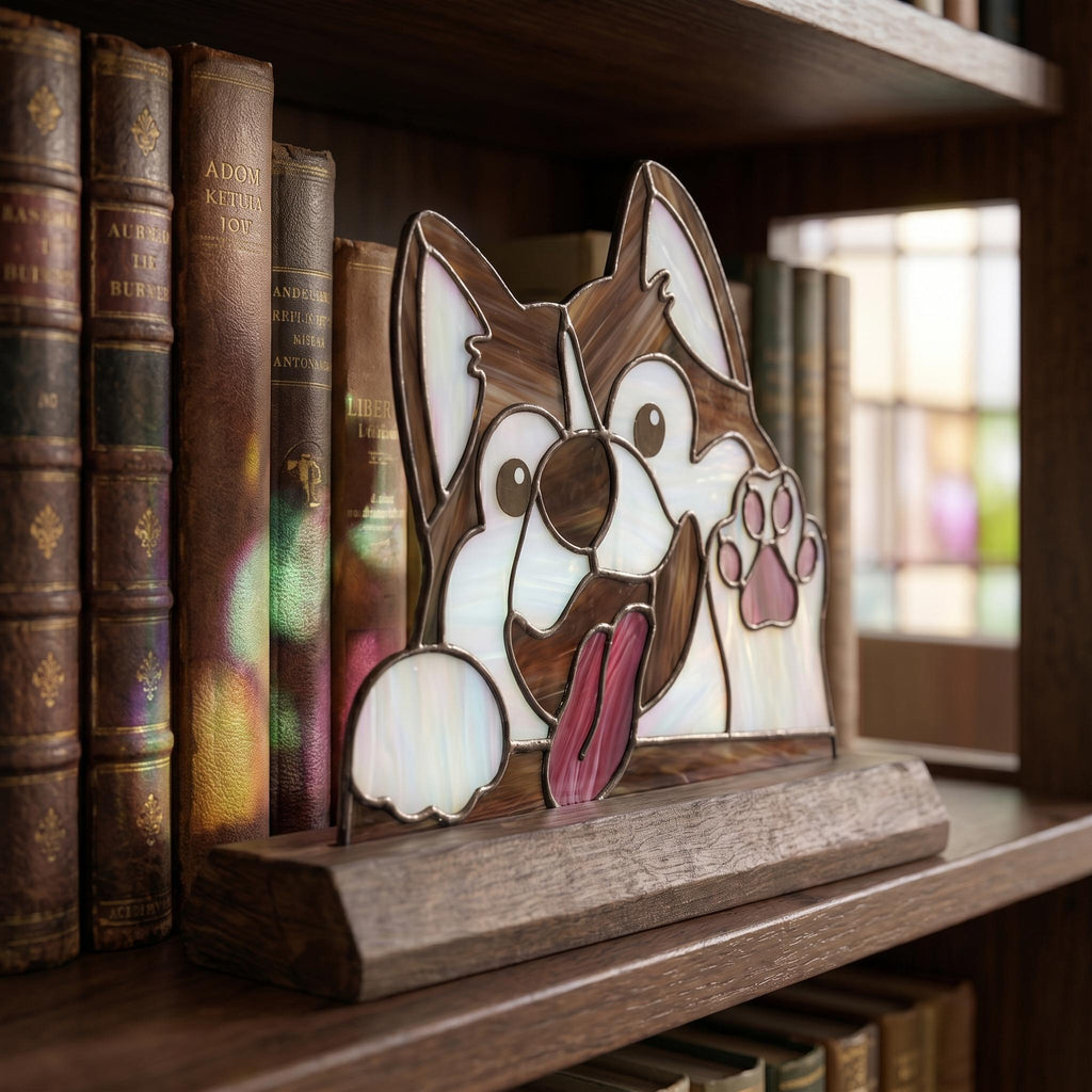 Waving Puppy Glass Decor