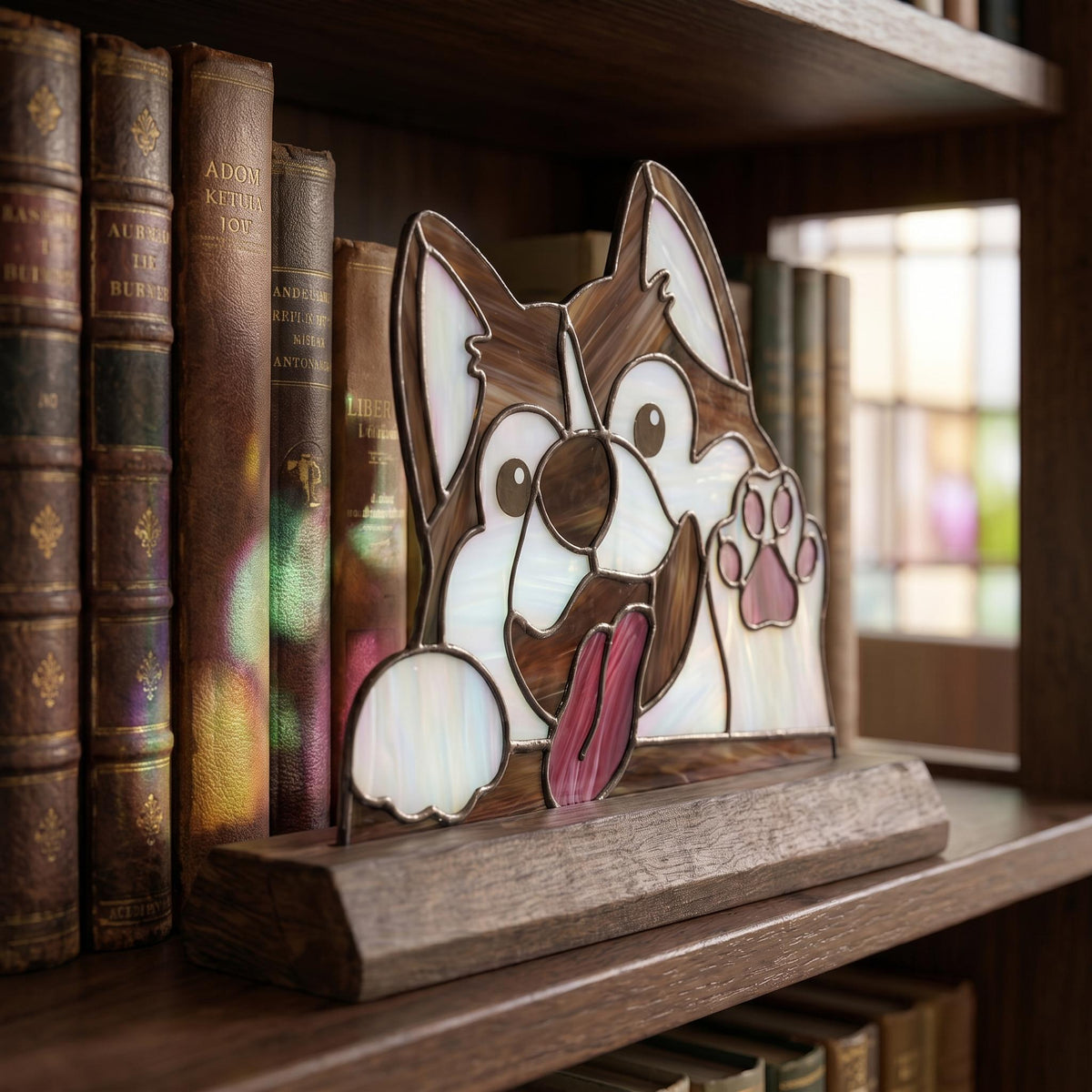 Waving Puppy Glass Decor