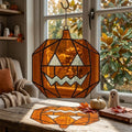 Geometric Pumpkin Glass Suncatcher