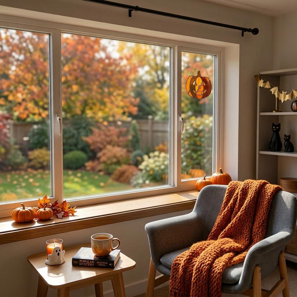 Deconstructed Pumpkin Glass Suncatcher