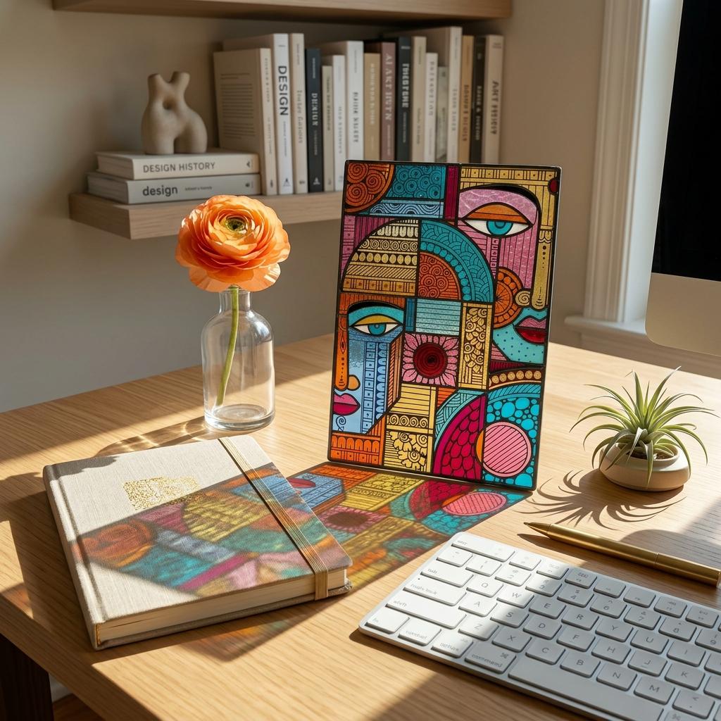 Cubist Portrait Glass Decor