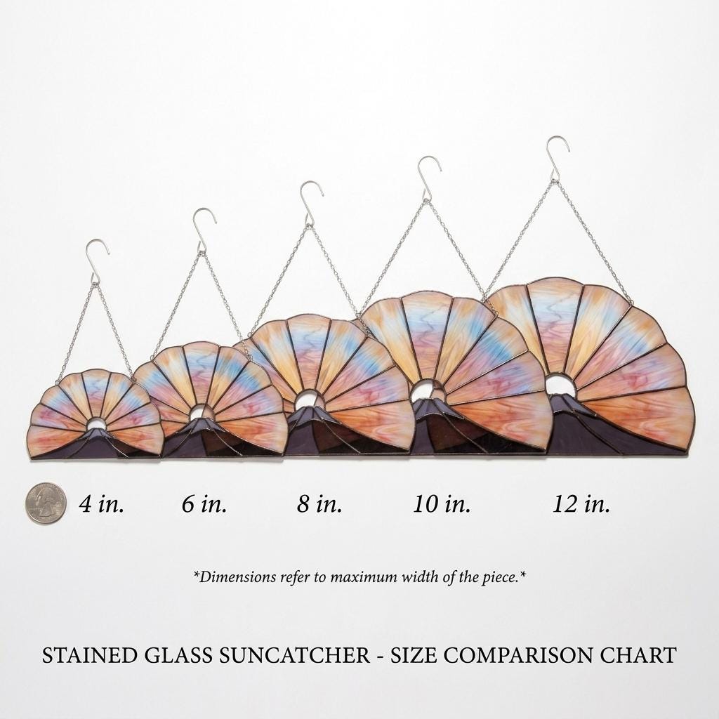 Mount Fuji Sunrise Glass Suncatcher