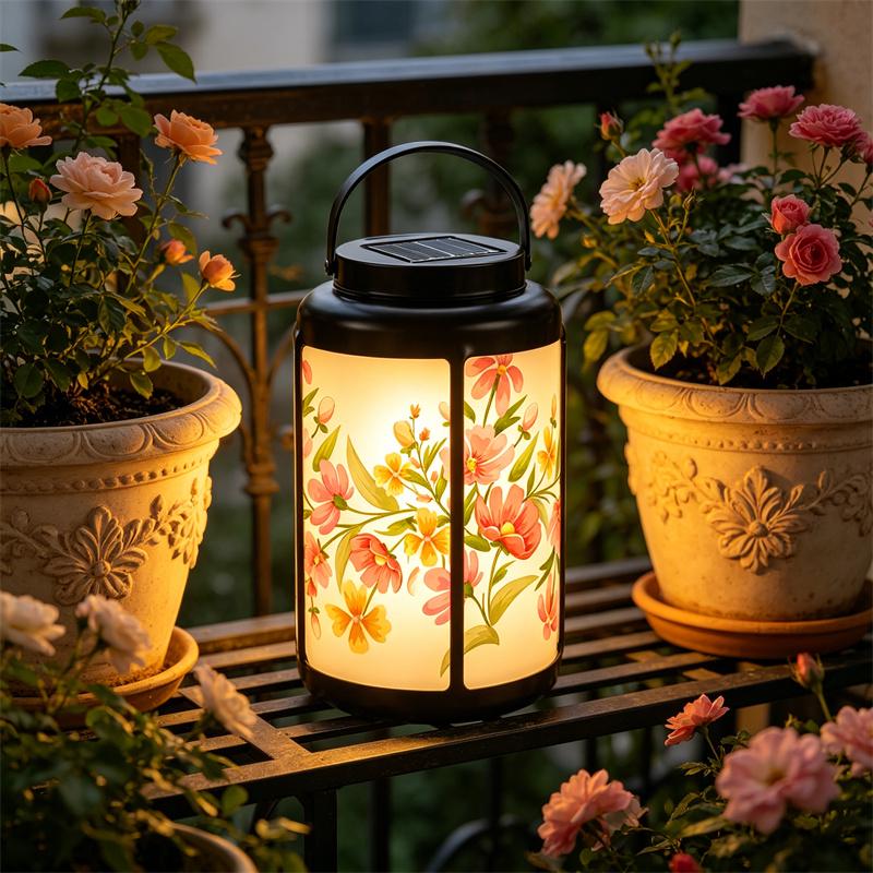 Floral Patio Solar Lantern