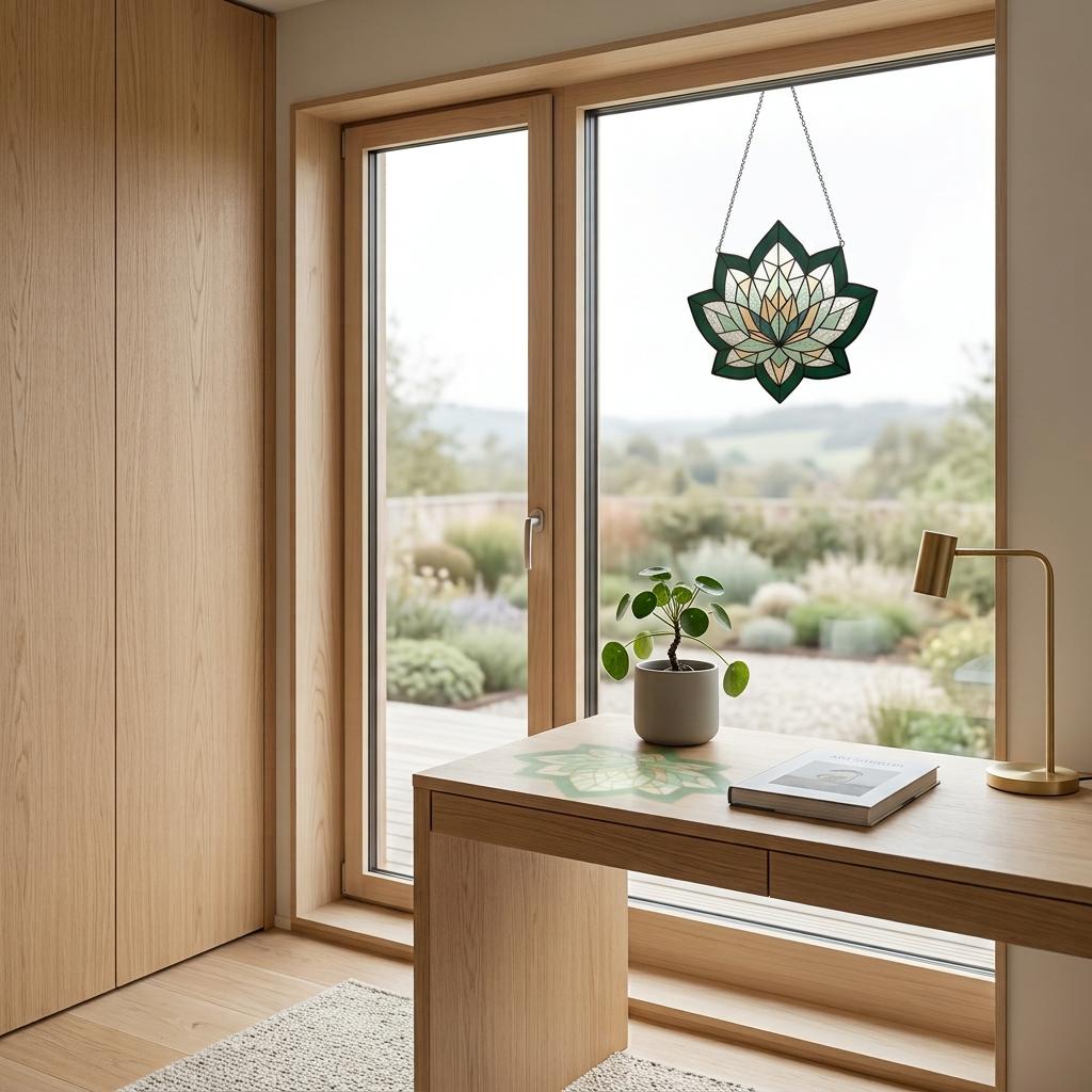 Lotus Glass Suncatcher