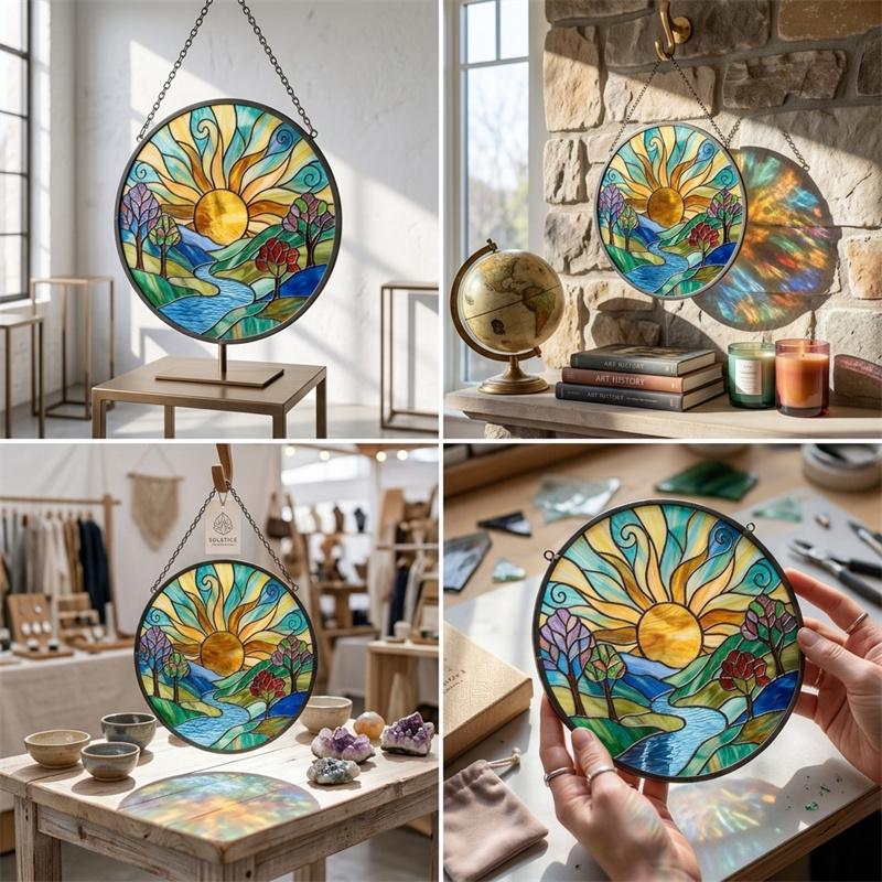 Sunrise Landscape Glass Suncatcher