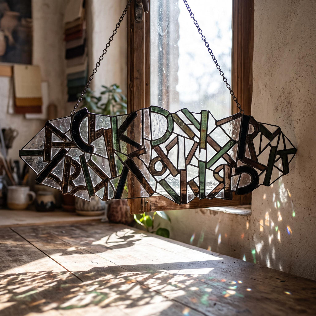 Chinese Character Glass Suncatcher