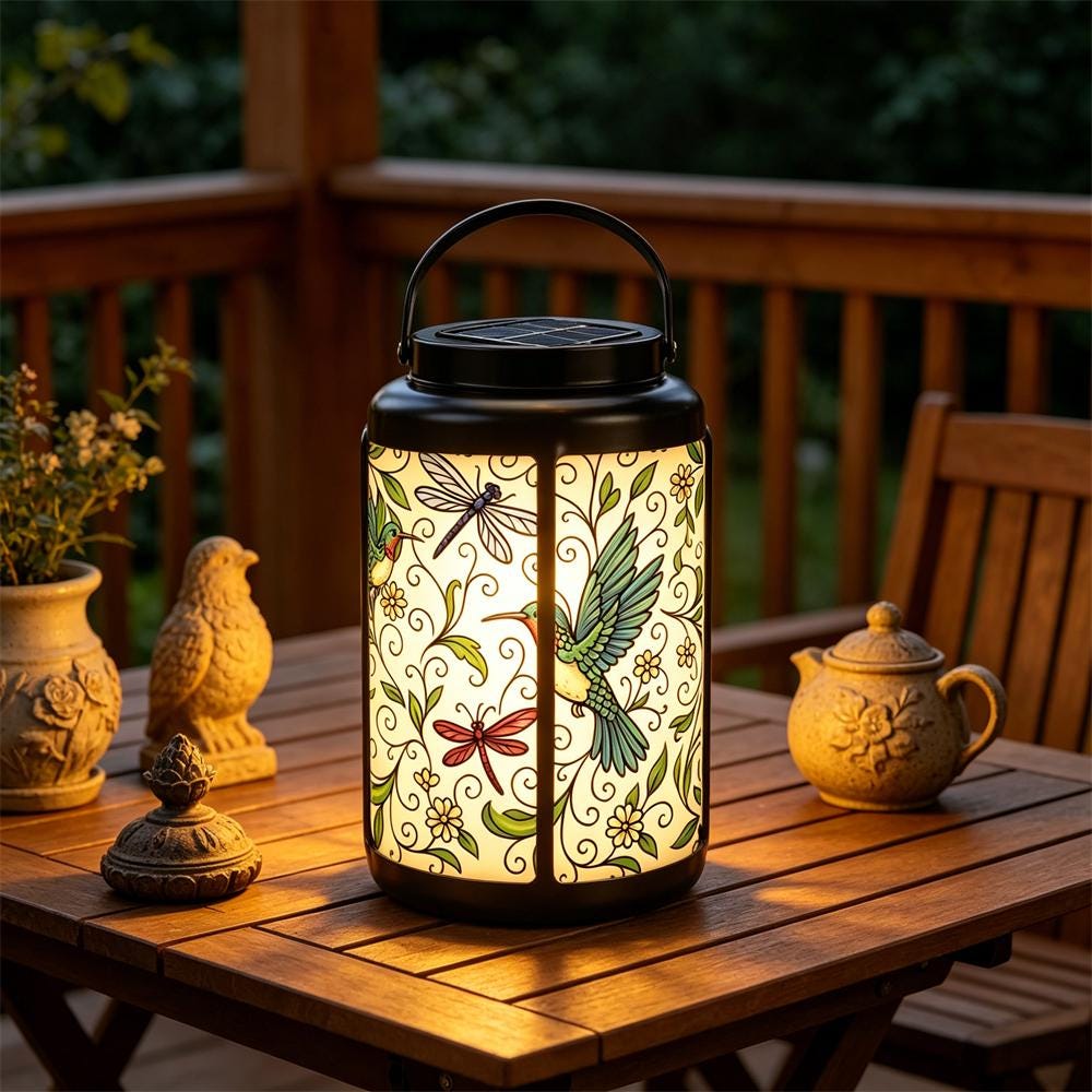 Hummingbird and Dragonfly Solar Lantern