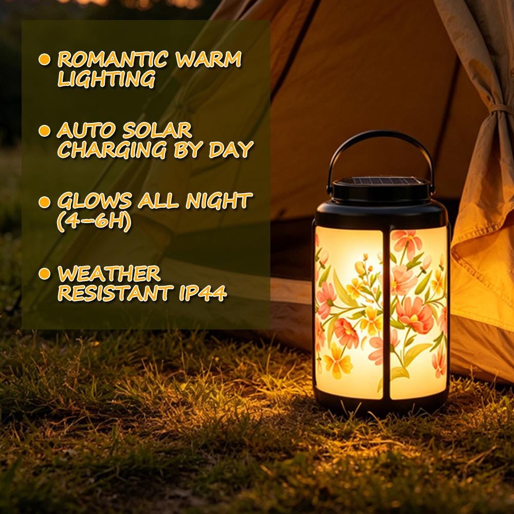 Floral Patio Solar Lantern