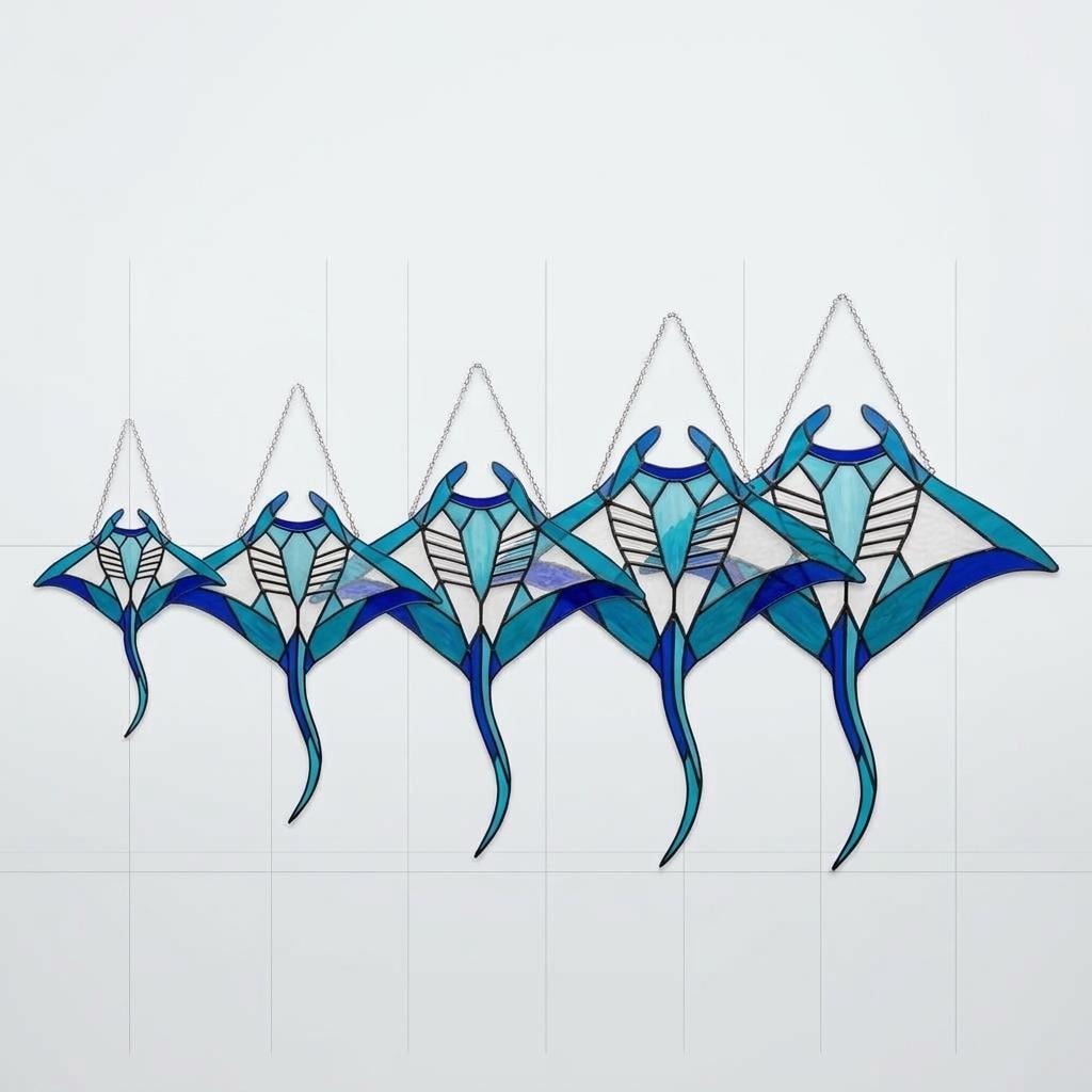 Manta Ray Glass Suncatcher