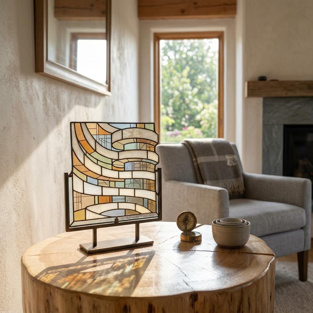 Spiral Architecture Glass Suncatcher