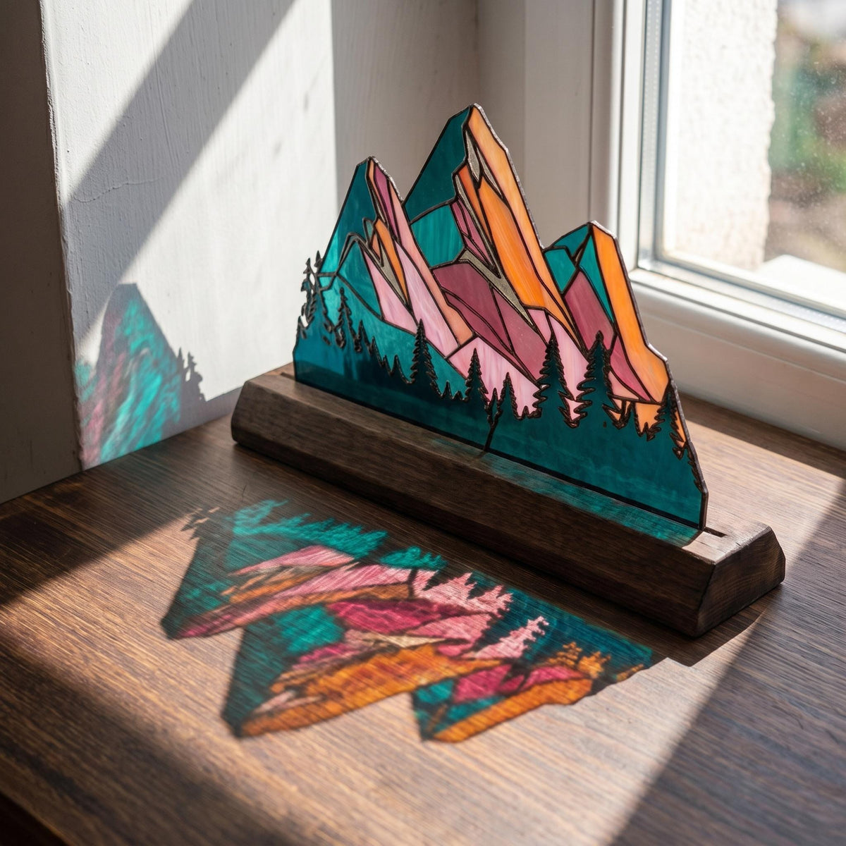 Pink Mountain Glass Decor