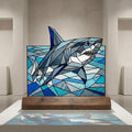 Shark and Ocean Waves Glass Decor