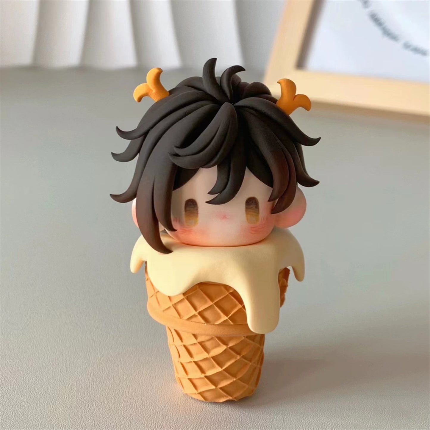Customizable Genshin Ice Cream Series Clay Decoration Handmade Clay Statues