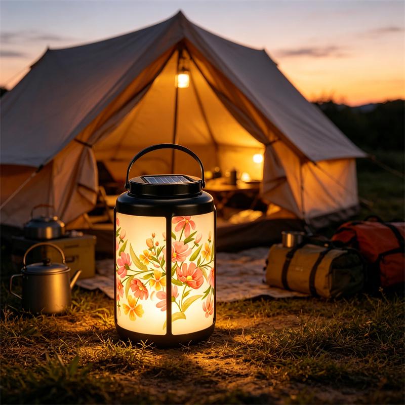 Floral Patio Solar Lantern
