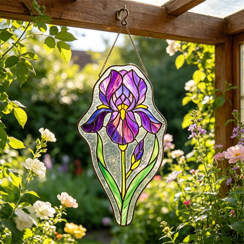 Iris Glass Suncatcher