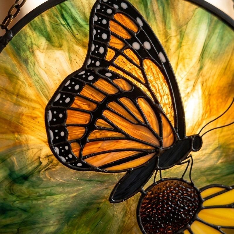 Monarch Butterfly Glass Suncatcher