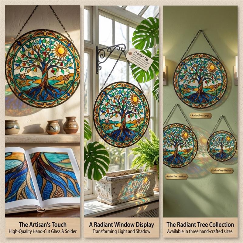 Tree of Life Glass Suncatcher