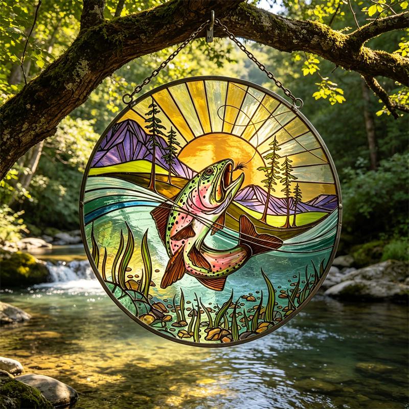 Trout Glass Suncatcher