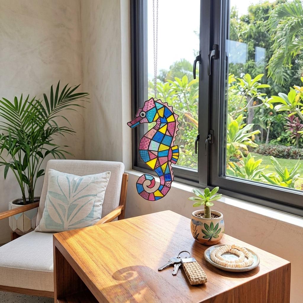 Seahorse Glass Suncatcher