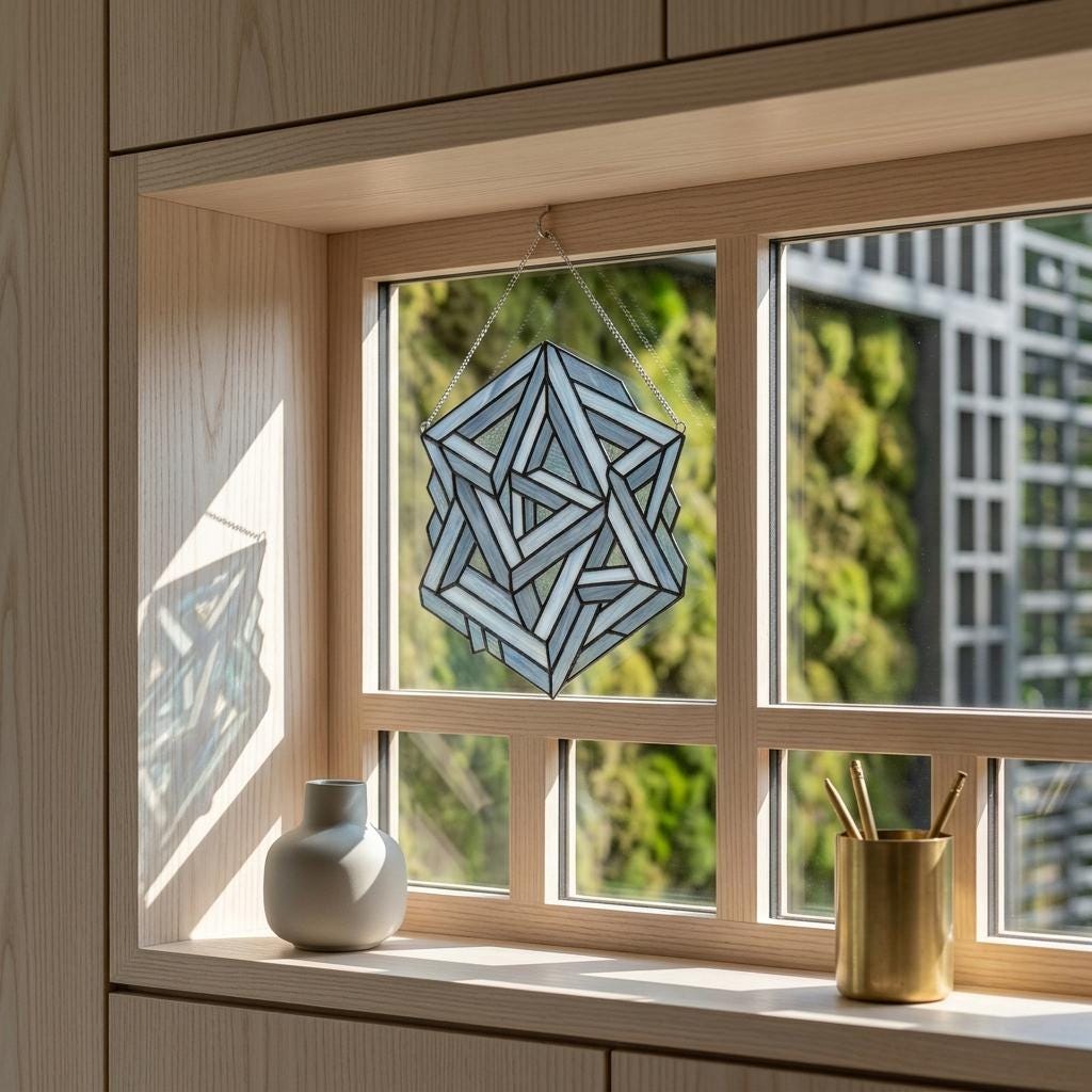 Impossible Geometry Glass Suncatcher