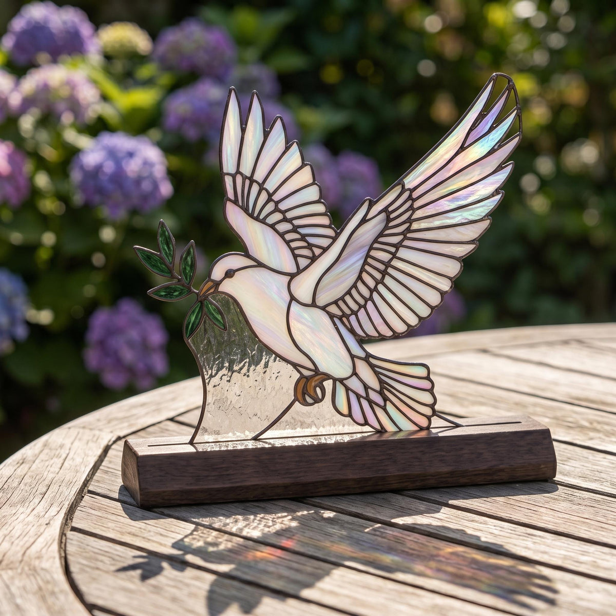 Peace Dove Glass Decor