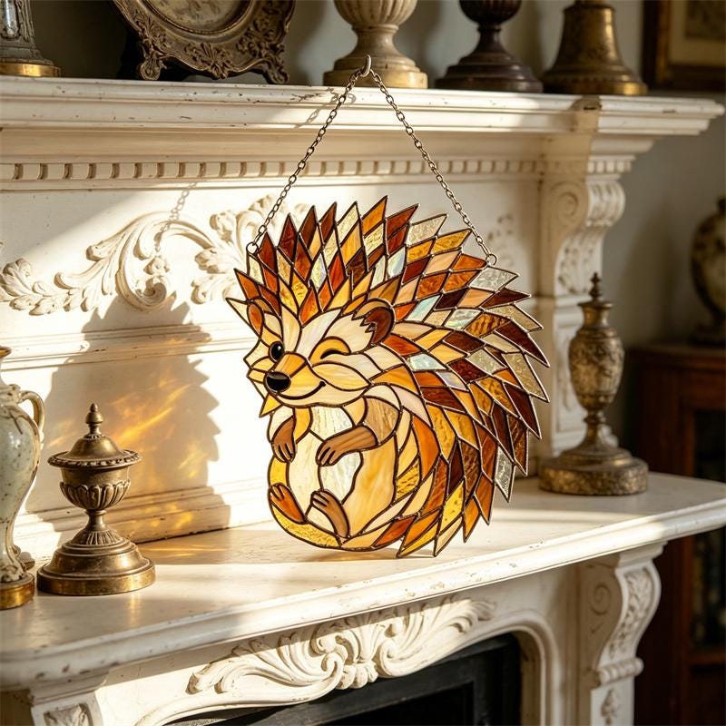Hedgehog Glass Suncatcher
