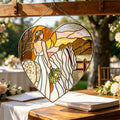 Bride Horse Glass Heart Suncatcher