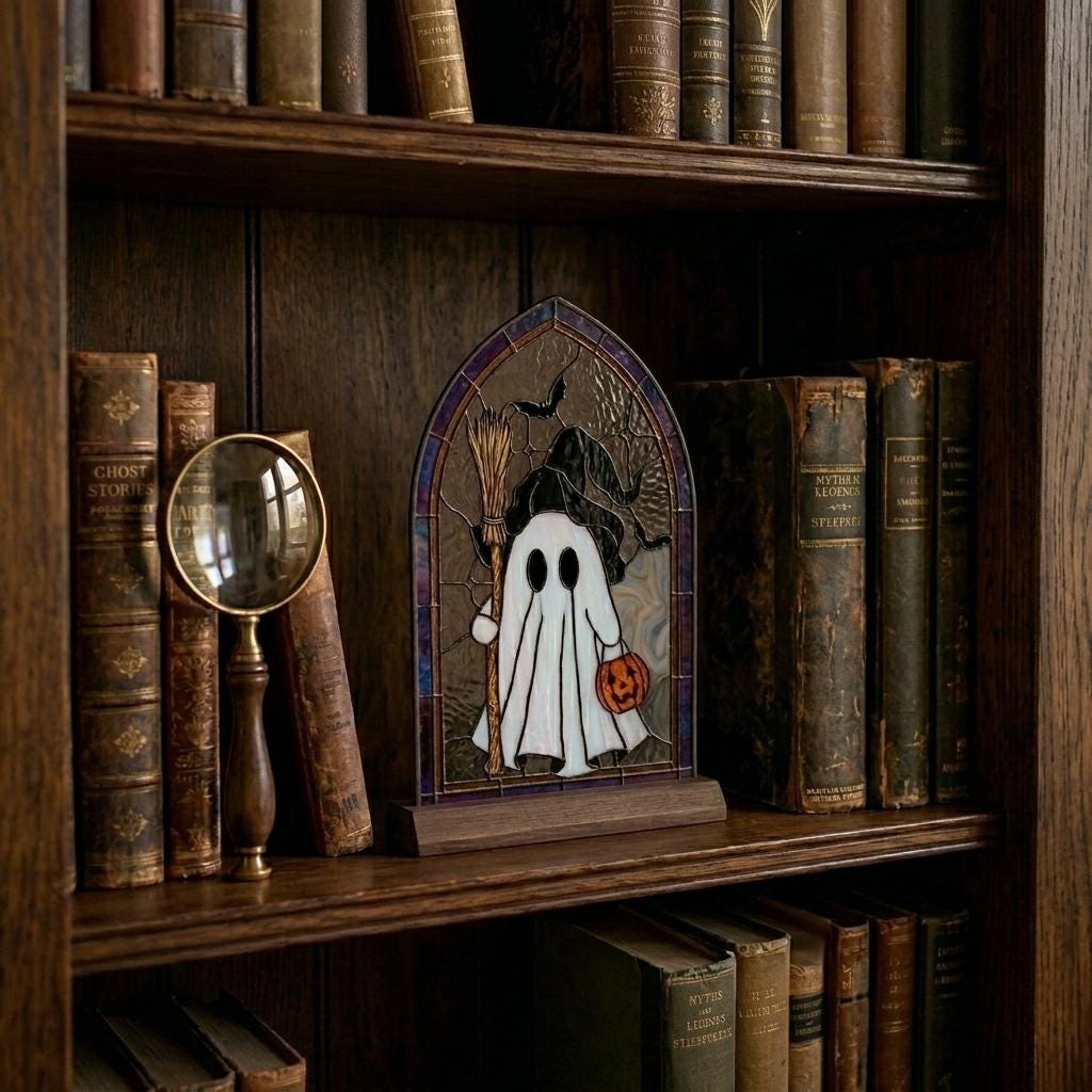 Gothic Arch Ghost Glass Decor