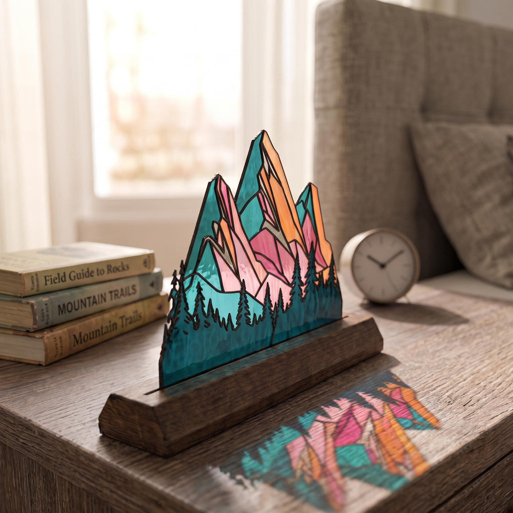 Pink Mountain Glass Decor