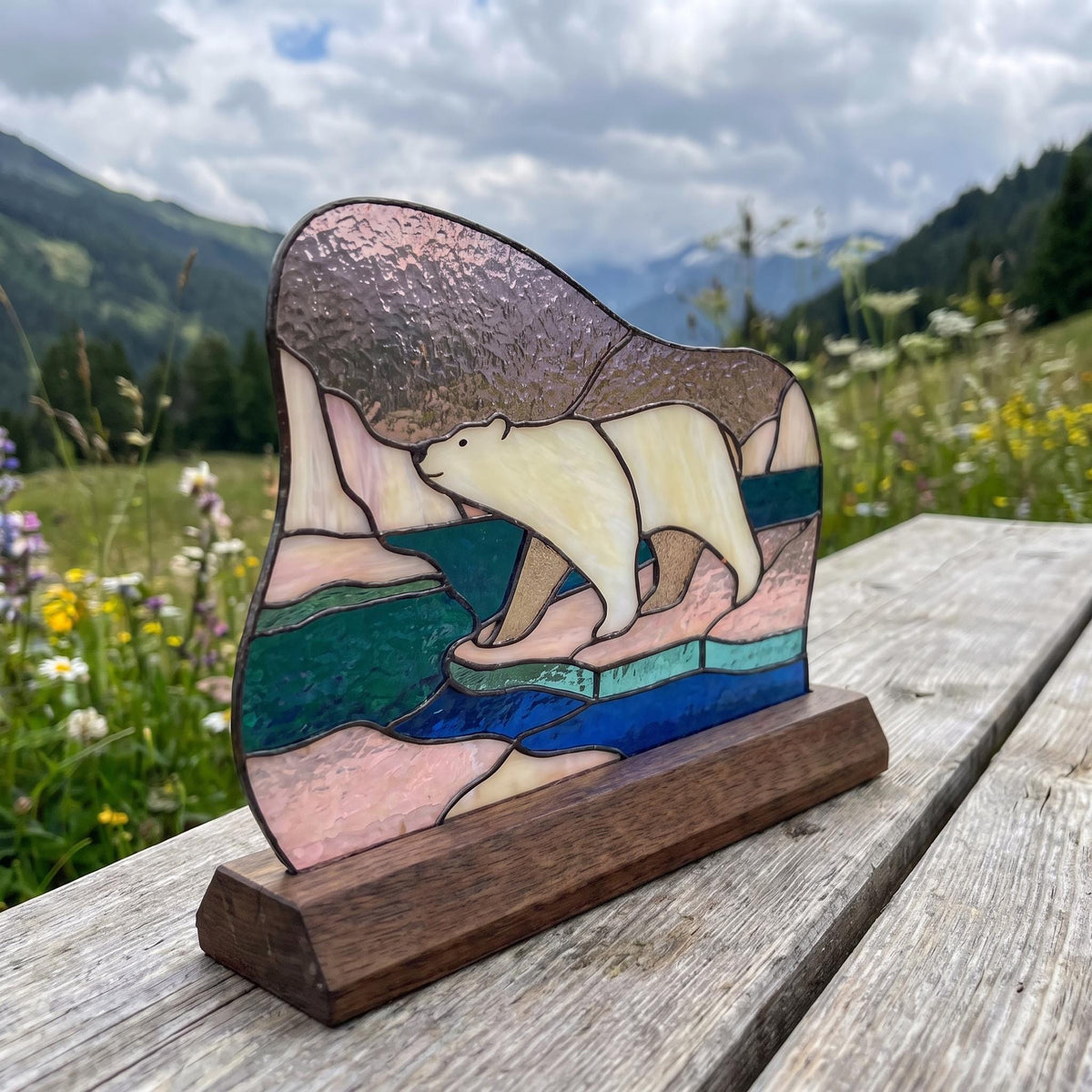Polar Bear Glass Decor