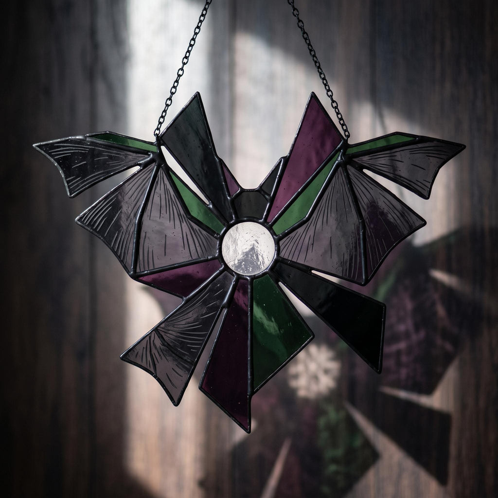Deconstructed Bat Glass Suncatcher