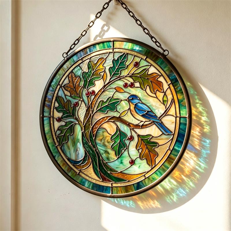 Bluebird Tree Glass Suncatcher