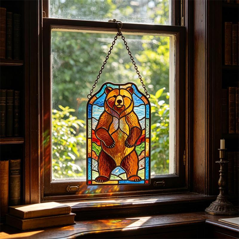 Bear Glass Wall Hanging