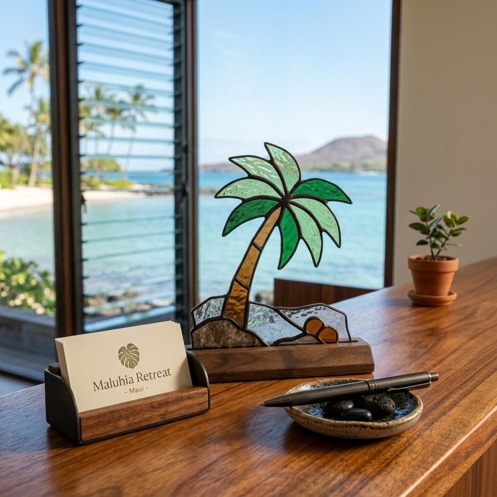 Tropical Palm Glass Decor