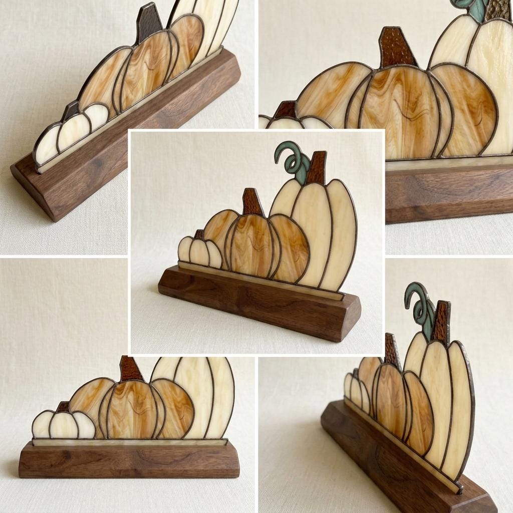 Heirloom Pumpkin Trio Glass Decor