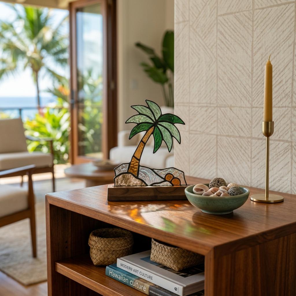 Tropical Palm Glass Decor