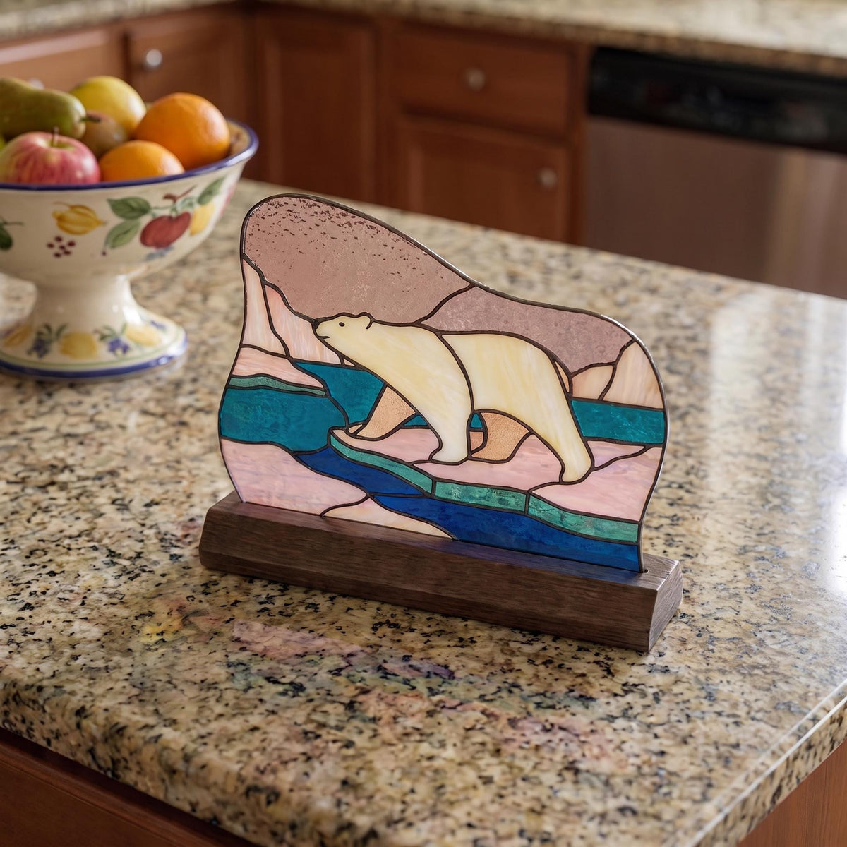 Polar Bear Glass Decor
