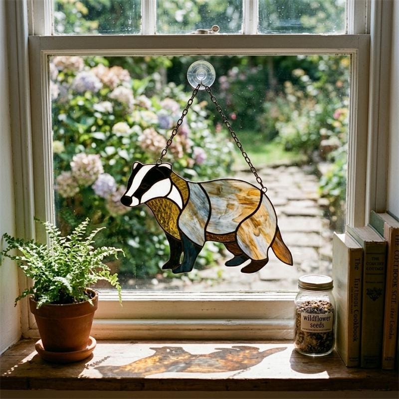 Badger Glass Suncatcher
