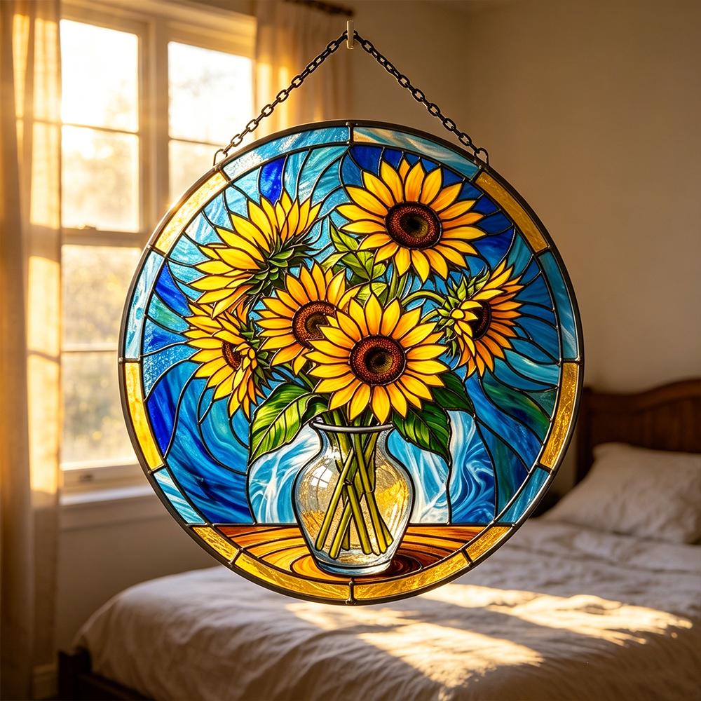 Sunflower Bouquet Glass Art