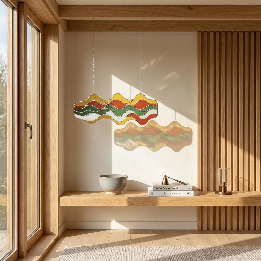 Colorful Ribbon Glass Suncatcher