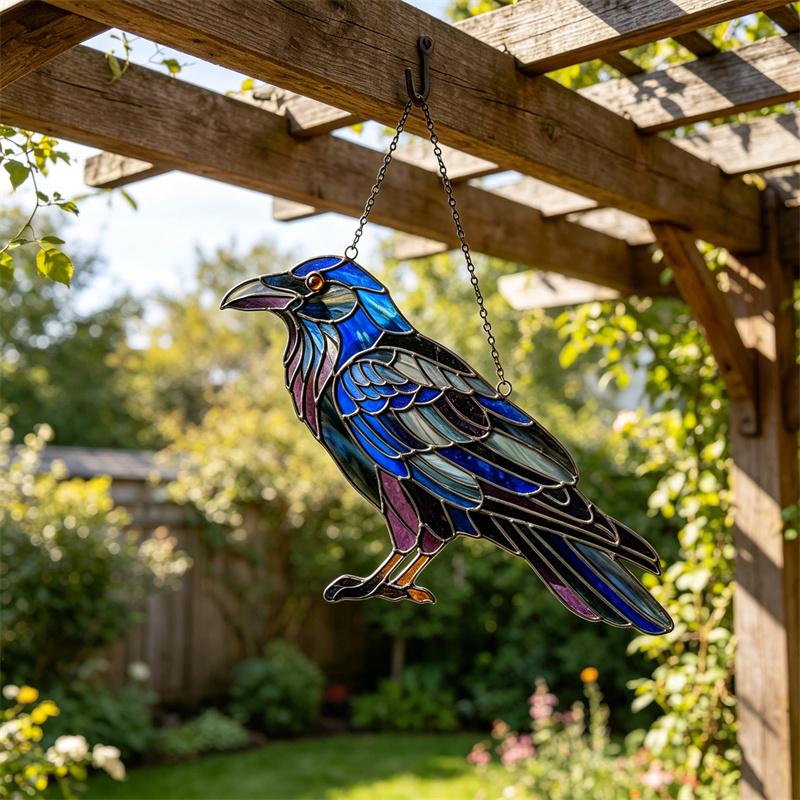 Raven Glass Suncatcher
