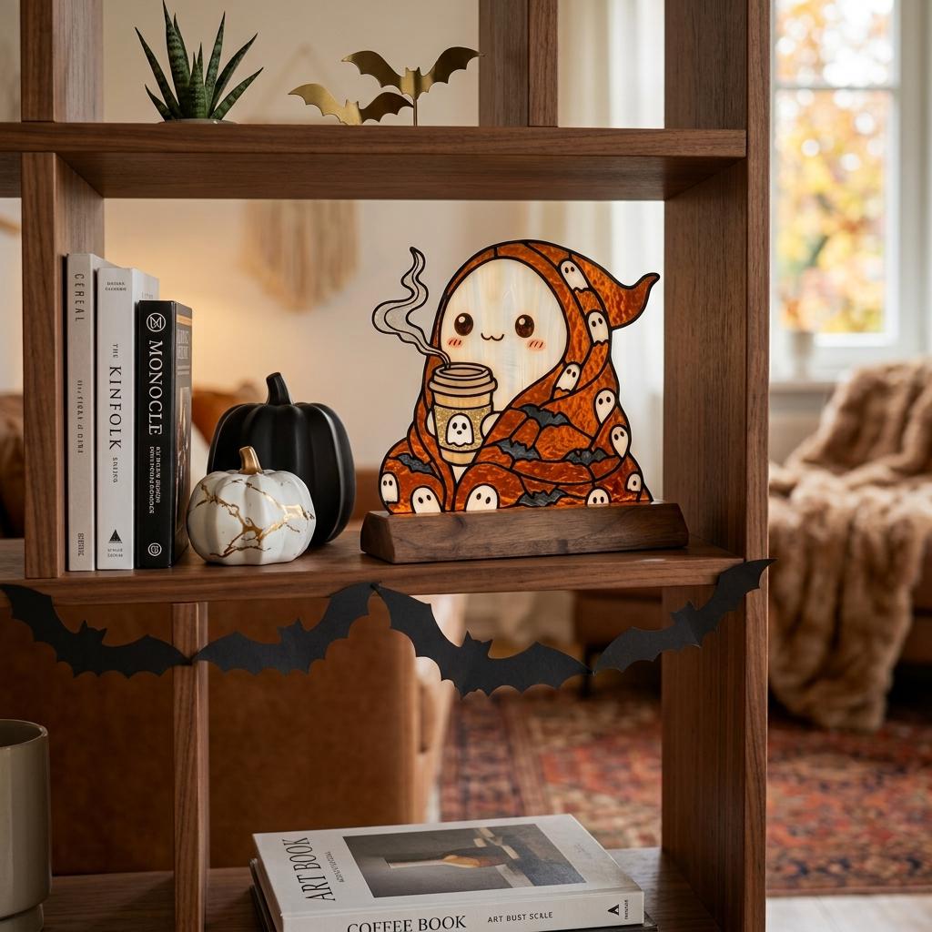 Coffee Ghost Glass Decor