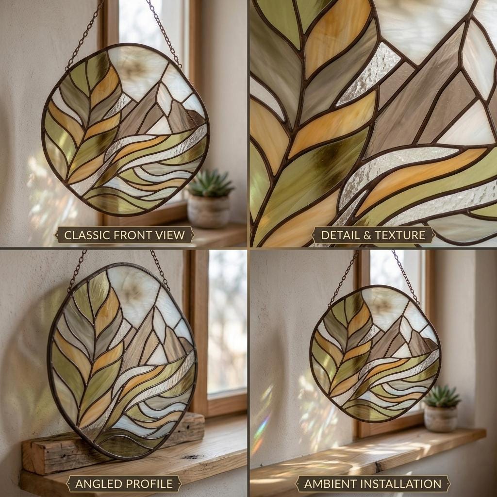 Alpine Mountain Glass Suncatcher