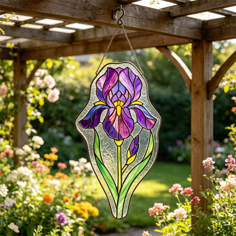 Iris Glass Suncatcher