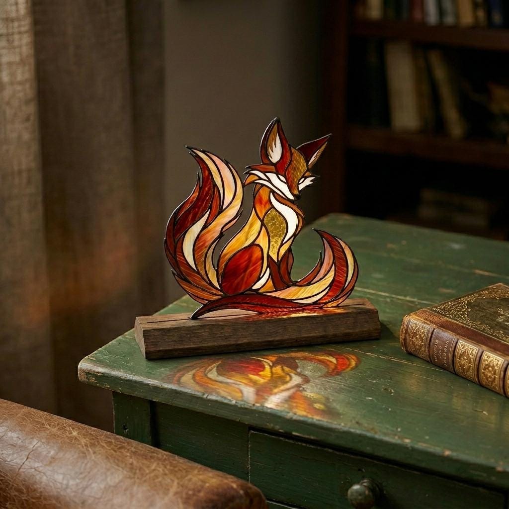 Kitsune Fox Glass Decor