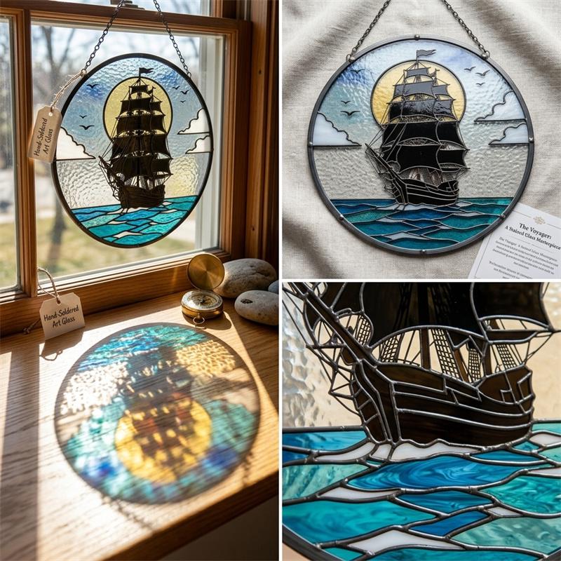 Sailing Ship Glass Suncatcher